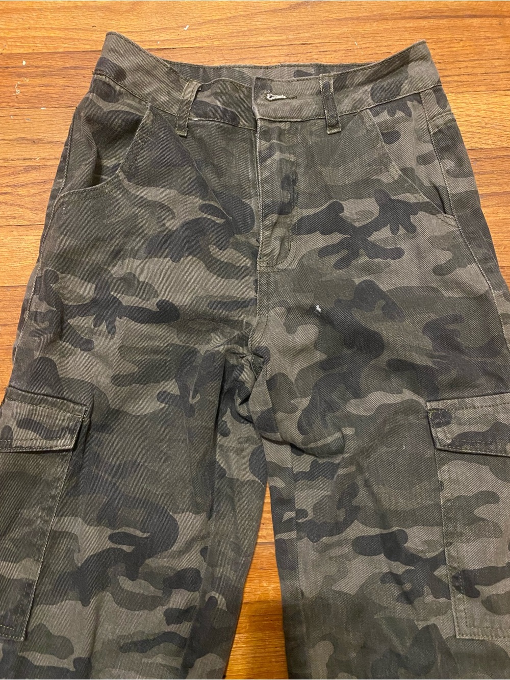Camo Cargo Pants - Olive Green